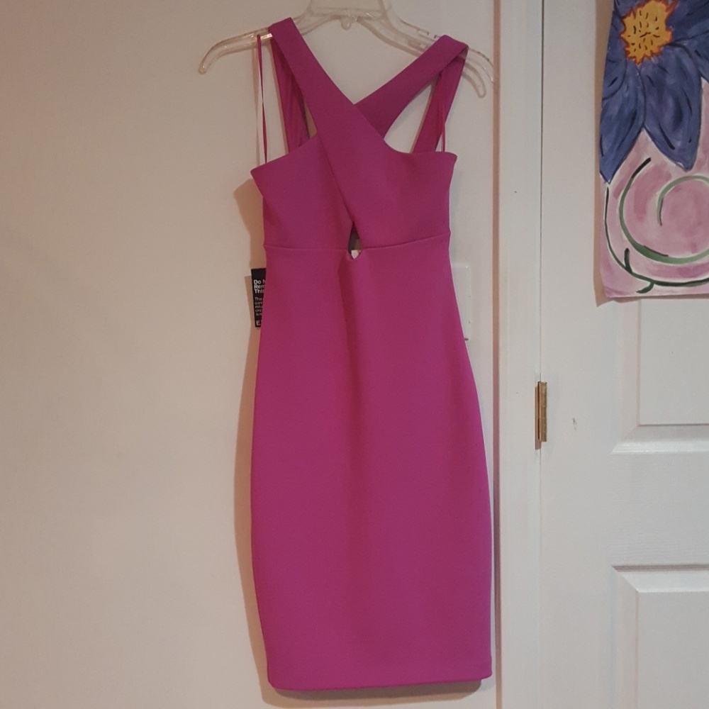 EXPRESS Knee Length Dress - Fuchsia Size 0